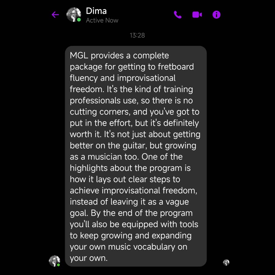 Student testimonial — message from an MGL student