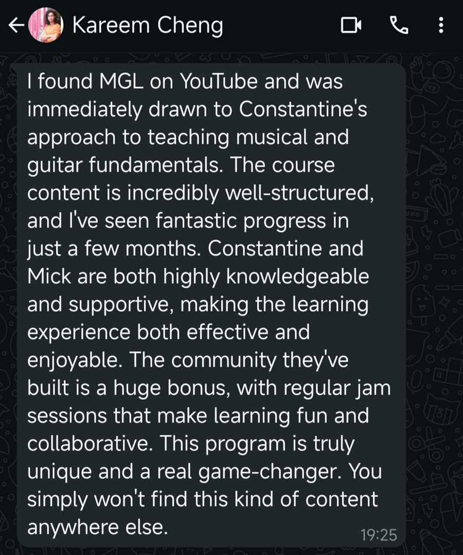 Student testimonial — message from an MGL student